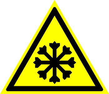W17 осторожно! холод (пластик, сторона 200 мм) - Знаки безопасности - Предупреждающие знаки - Магазин охраны труда ИЗО Стиль